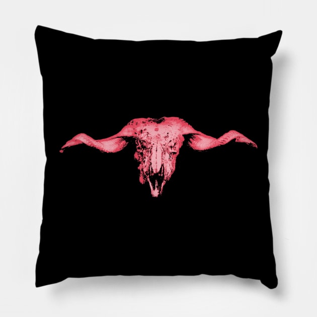 Aries Skull Red Pillow by RaphaelWolf