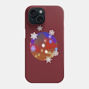 Mountains and Snowflakes Phone Case