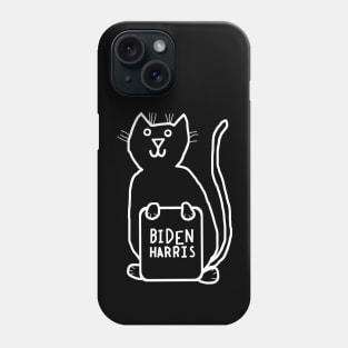 Minimal Cute Cat Biden Harris Supporter Phone Case