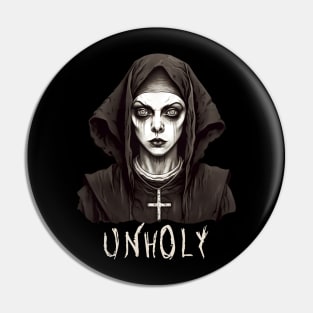 Dark Gothic Satanic Nun Unholy Pin