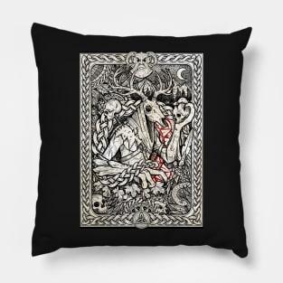 Leshy demon from forest with background Pillow