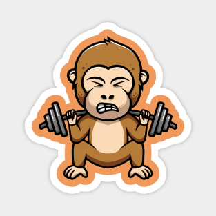 Cute Monkey Workout Magnet