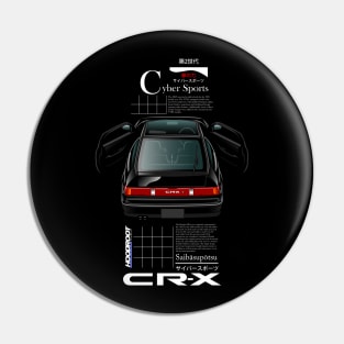 CRX CIVIC JDM ARTWORK BLACK Pin