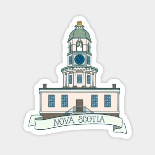 Halifax Town Clock with Nova Scotia Banner Magnet