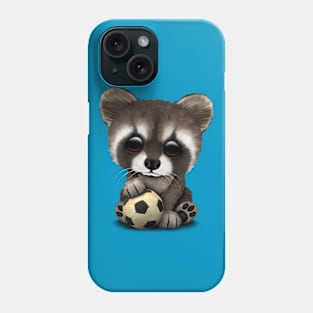 Cute Baby Raccoon With Football Soccer Ball Phone Case