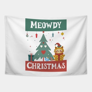 Meowdy Christmas Tapestry