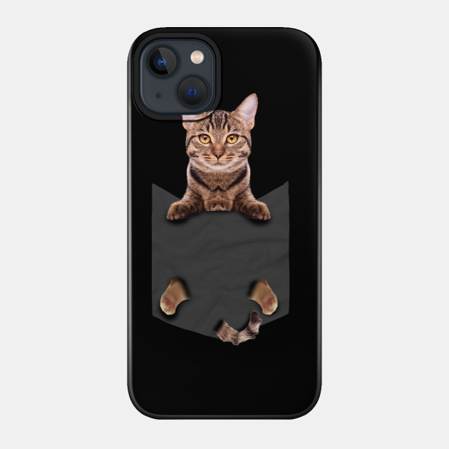 Brown Cat Sits in Pocket | Cute Cat lover - Cat Lover Gifts - Phone Case