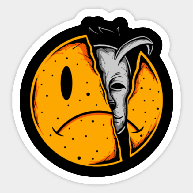 Illustration Fake Smile Sticker Teepublic Illustration Fake Smile Sticker Teepublic