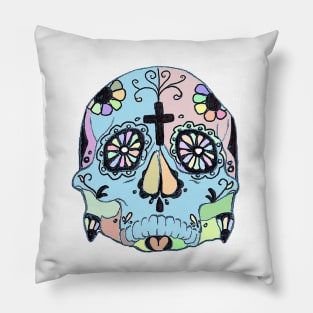 Psychedelic Pastel Sugar Skull 1 Pillow