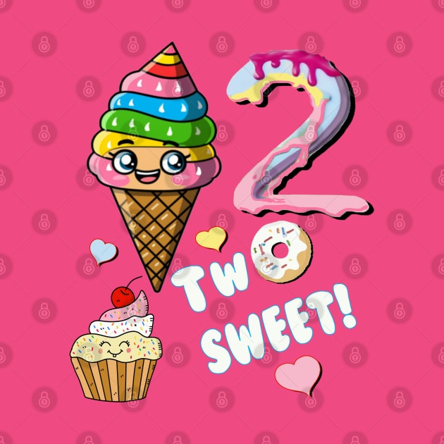 Kids Birthday Two Sweet Cute 2 Year Old Birthday by tamdevo1