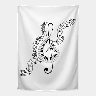 Treble Clef Piano Tapestry