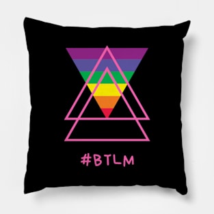 Hashtag BTLM Black Trans Lives Matter rainbow triangles Pillow