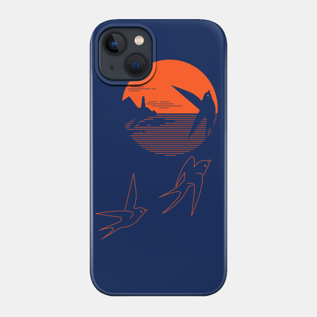 Swallow And The Sea - Bird - Phone Case