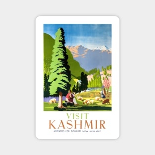 Vintage Travel Poster Visit Kashmir Magnet