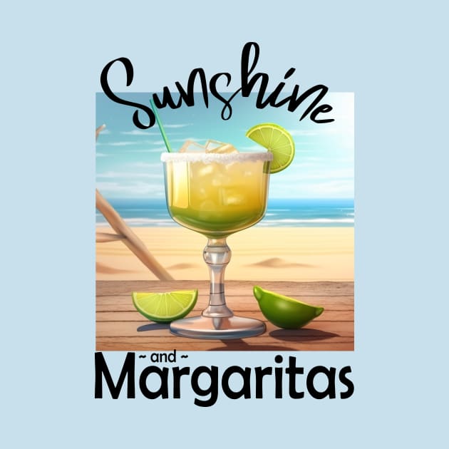 Summer Sunshine and Margaritas Beach Design by Dragonfly Tees