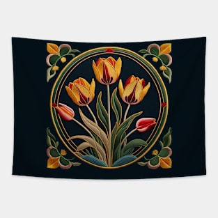 Easter Tulips Embroidered Patch Tapestry