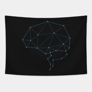 Brain shaped AI artificial intelligence art Tapestry