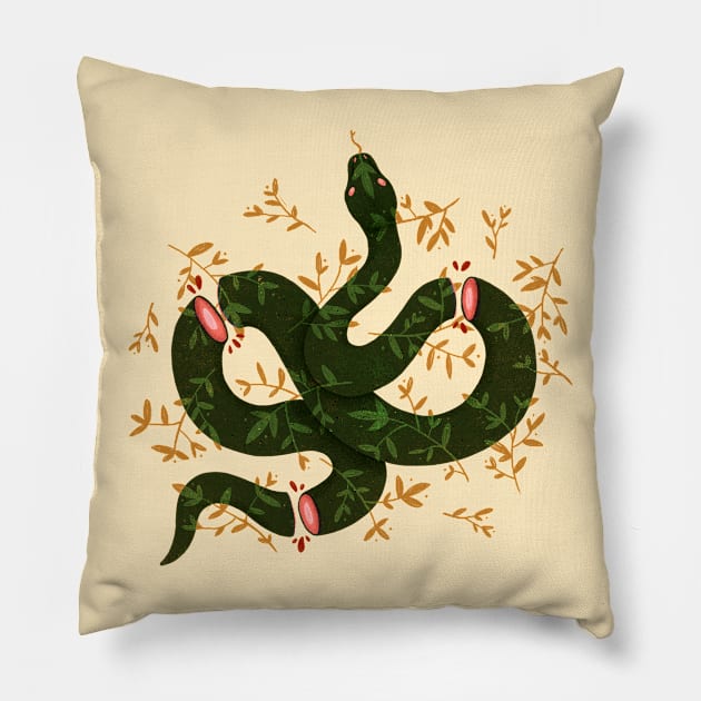 Garden Snake Pillow by megansebesta