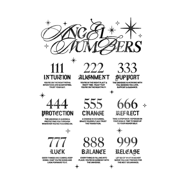 Angel numbers (black) by YolandaPDF