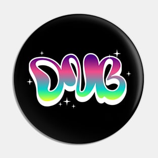 DNB - Liquid Font Color Gradient (white/pink/green) Pin