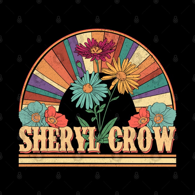 Sheryl Flowers Name Crow Personalized Gifts Retro Style by Dinosaur Mask Store