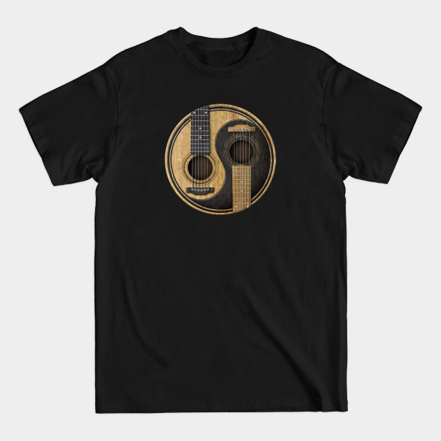 Discover Old and Worn Acoustic Guitars Yin Yang - Yin Yang - T-Shirt