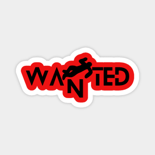 Wanted man typography design Magnet