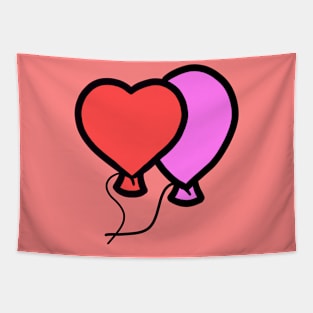 Cute Valentines Day Heart Love Baloons Tapestry