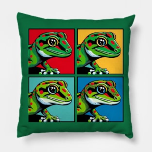 Giant Day Gecko Pop Art - Cool Lizard Pillow