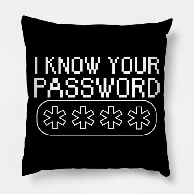 I know your password Pillow by maxcode