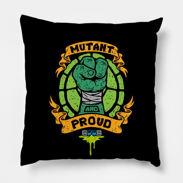 Mutant And Proud Pillow by Vault Emporium