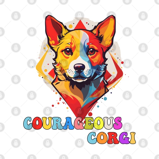 Colorful Courageous Corgi Puppy Design by TF Brands