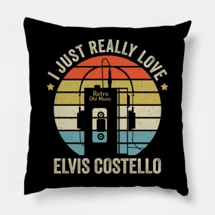 I Just Really Love Costello Retro Old Music Style Pillow