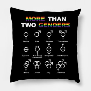 More Than 2 Genders, LGBTQ Flag Gay Pride Month Proud LGBT Pillow