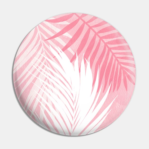 Palm Leaves In Pink Pin by LittleBean