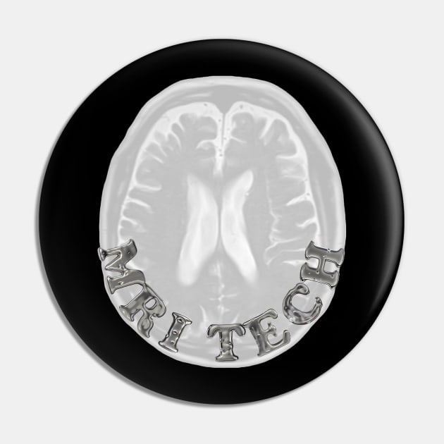 MR Tech Logo with Brain Scan Black BG Pin by Humerushumor