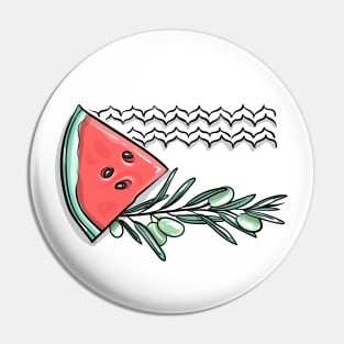 watermelon flag (colored) Pin