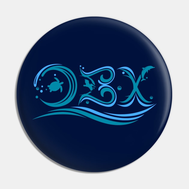 OBX Outer Banks North Carolina Waves Pin by TeeCreations