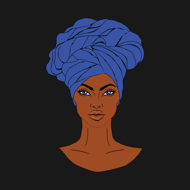 anime black girl with blue 1 by medo art 1