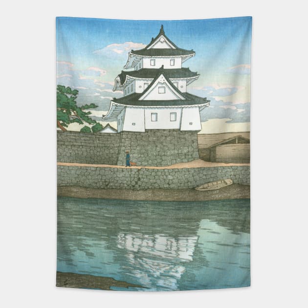 Takamatsu Castle in Sanuki by Kawase Hasui Tapestry by Takeda_Art