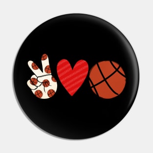 Peace Love Basketball Pin