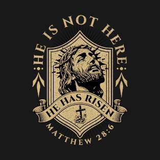 He has Risen Jesus Christian Happy Easter Cross Religious T-Shirt