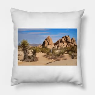 Joshua Tree National Park Digital Painting Pillow