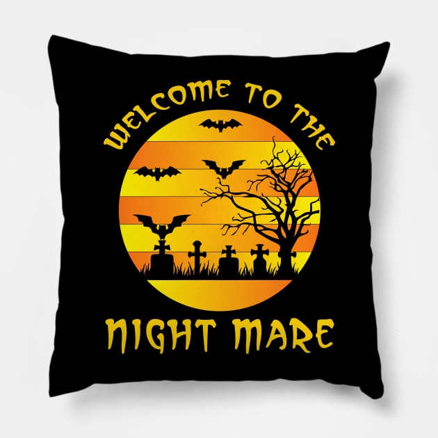 Welcome to the night mare  in Halloween Night Pillow by Origami Fashion