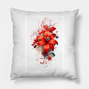 Red Flower Pillow