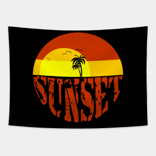 Beautiful Sunset Illustration Tapestry