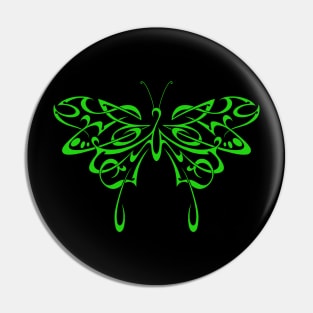 Tribal butterfly (green) Pin