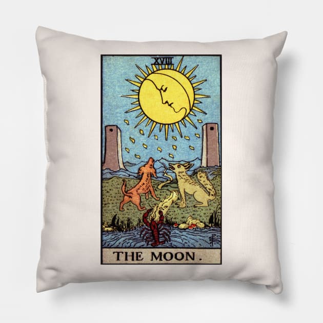The Moon Tarot Card Pillow by visionarysea