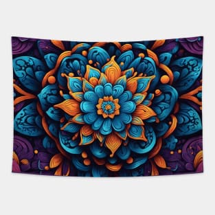 Psychedelic Mandala Flower Tapestry