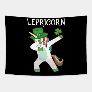 St Patricks Day Dabbing Lepricorn Irish Unicorn Tapestry